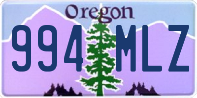 OR license plate 994MLZ