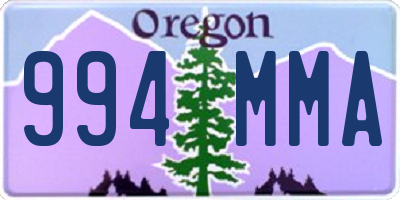 OR license plate 994MMA