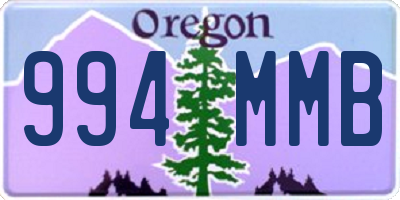 OR license plate 994MMB