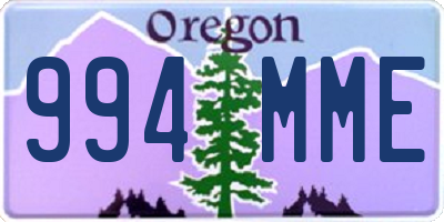 OR license plate 994MME