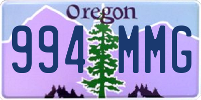 OR license plate 994MMG