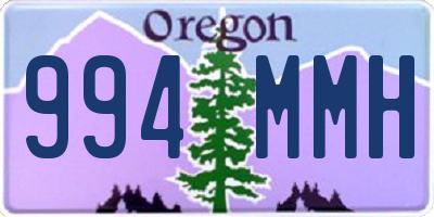 OR license plate 994MMH