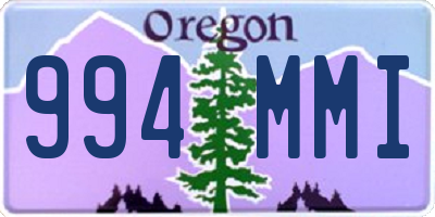 OR license plate 994MMI