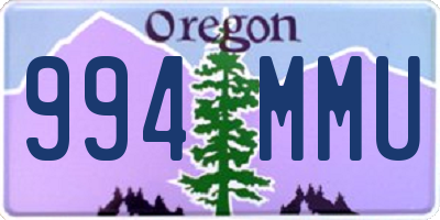 OR license plate 994MMU