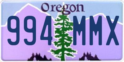 OR license plate 994MMX