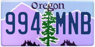 OR license plate 994MNB