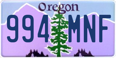 OR license plate 994MNF