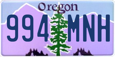 OR license plate 994MNH