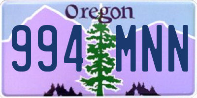 OR license plate 994MNN