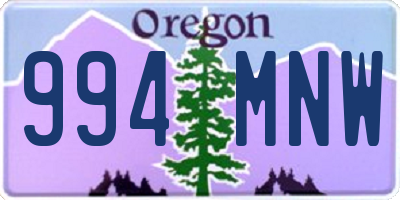 OR license plate 994MNW