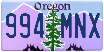 OR license plate 994MNX