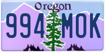 OR license plate 994MOK