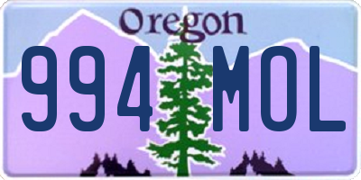 OR license plate 994MOL