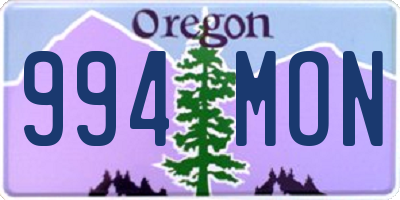 OR license plate 994MON