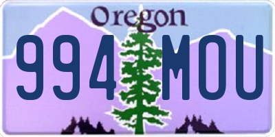 OR license plate 994MOU