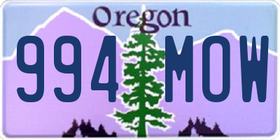 OR license plate 994MOW