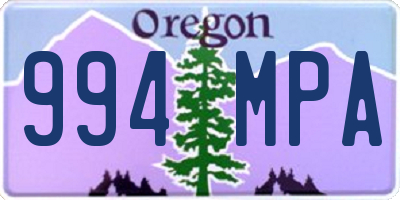 OR license plate 994MPA