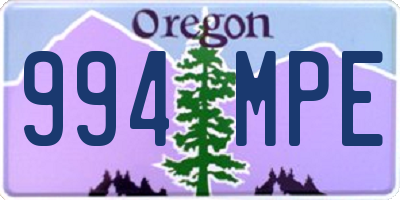 OR license plate 994MPE