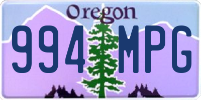 OR license plate 994MPG