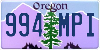 OR license plate 994MPI