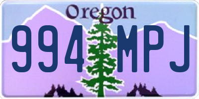 OR license plate 994MPJ