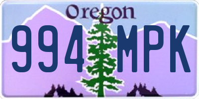 OR license plate 994MPK