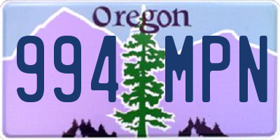 OR license plate 994MPN