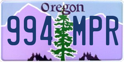 OR license plate 994MPR