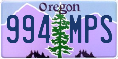 OR license plate 994MPS