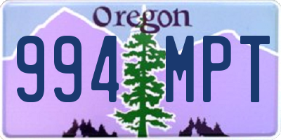 OR license plate 994MPT