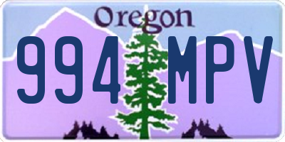 OR license plate 994MPV