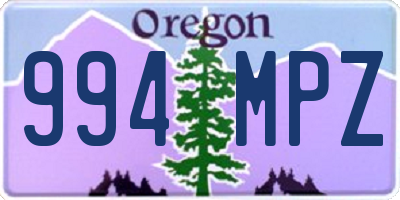 OR license plate 994MPZ