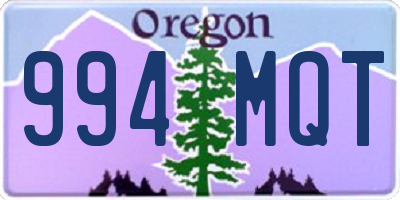 OR license plate 994MQT