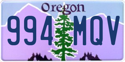 OR license plate 994MQV