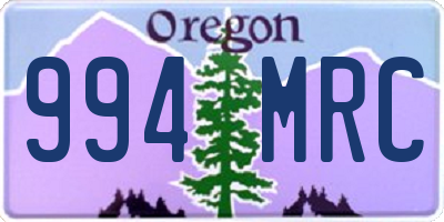 OR license plate 994MRC