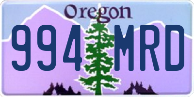 OR license plate 994MRD