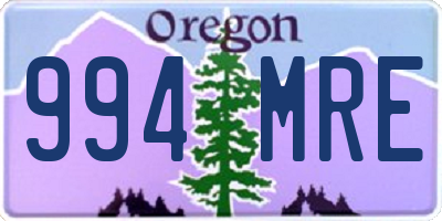 OR license plate 994MRE