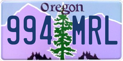 OR license plate 994MRL