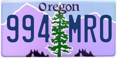 OR license plate 994MRO