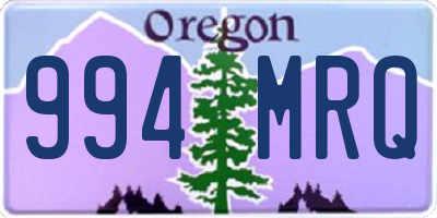 OR license plate 994MRQ