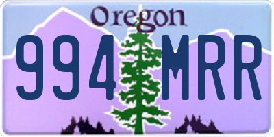 OR license plate 994MRR