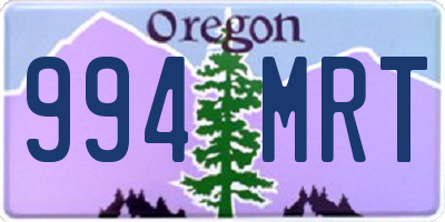 OR license plate 994MRT