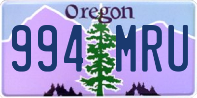 OR license plate 994MRU