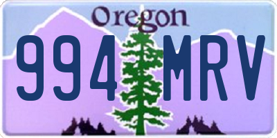 OR license plate 994MRV