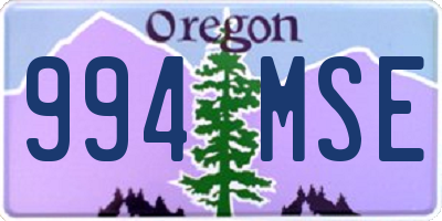 OR license plate 994MSE