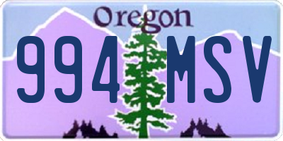 OR license plate 994MSV