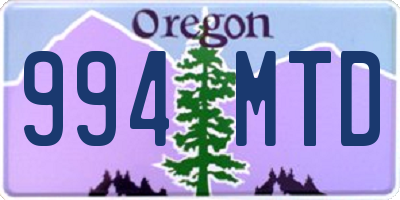 OR license plate 994MTD