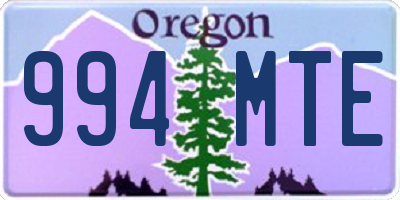 OR license plate 994MTE