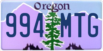 OR license plate 994MTG