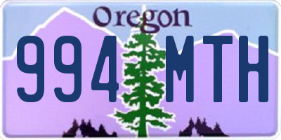 OR license plate 994MTH